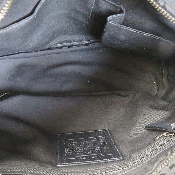 Coach Signature Monogram Leather Trimmed Tote. Bag Black C0732-F11220 - Picture 4 of 6